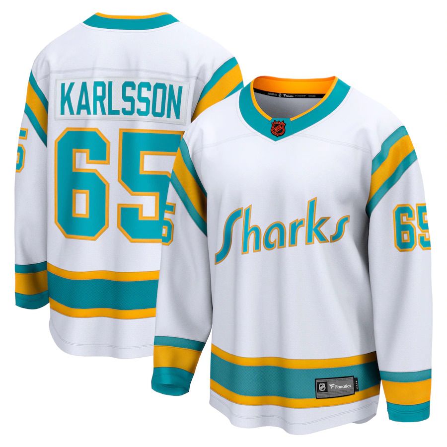 Men San Jose Sharks 65 Erik Karlsson Fanatics Branded White Special Edition Breakaway Player NHL Jersey